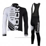 2010 Maillot Cyclisme Rock Racing Noir et Blanc Manches Longues et Cuissard