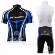 2010 Maillot Cyclisme Specialized Bleu Manches Courtes et Cuissard