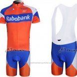 2011 Maillot Cyclisme Rabobank Bleu et Orange Manches Courtes et Cuissard