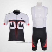 2012 Maillot Cyclisme Giordana Blanc et Noir Manches Courtes et Cuissard