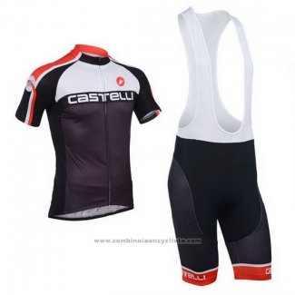 2013 Maillot Cyclisme Castelli Noir Manches Courtes et Cuissard