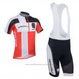 2013 Maillot Cyclisme Sportful Blanc et Rouge Manches Courtes et Cuissard