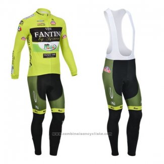 2013 Maillot Cyclisme Vini Fantini Vert et Noir Manches Longues et Cuissard