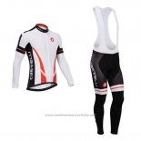 2014 Maillot Cyclisme Castelli Blanc et Noir Manches Longues et Cuissard