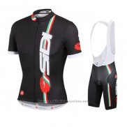 2014 Maillot Cyclisme Castelli SIDI Rouge et Noir Manches Courtes et Cuissard