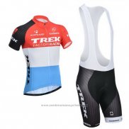 2014 Maillot Cyclisme Trek Factory Racing Orange et Blanc Manches Courtes et Cuissard