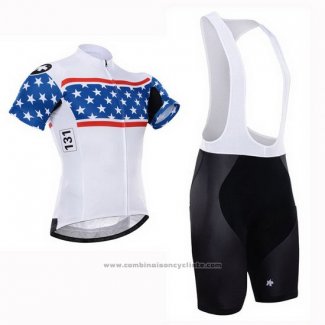 2015 Maillot Cyclisme Assos Blanc et Bleu Manches Courtes et Cuissard