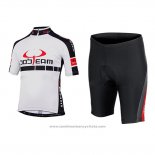 2015 Maillot Cyclisme Bobteam Blanc Manches Courtes et Cuissard