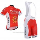 2015 Maillot Cyclisme Cofidis Rouge Manches Courtes et Cuissard