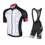 2015 Maillot Cyclisme Specialized Noir et Blanc Manches Courtes et Cuissard