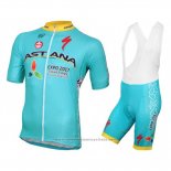 2016 Maillot Cyclisme Astana Bleu Clair Manches Courtes et Cuissard