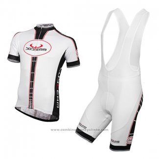 2016 Maillot Cyclisme Bobteam Blanc Manches Courtes et Cuissard