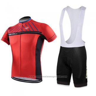 2016 Maillot Cyclisme Castelli Noir et Rouge Manches Courtes et Cuissard