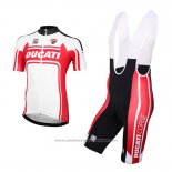 2016 Maillot Cyclisme Ducati Blanc et Rouge Manches Courtes et Cuissard