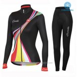 2016 Maillot Cyclisme Femme Castelli Noir Manches Longues et Cuissard