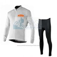 2016 Maillot Cyclisme Ktm Blanc Manches Longues et Cuissard