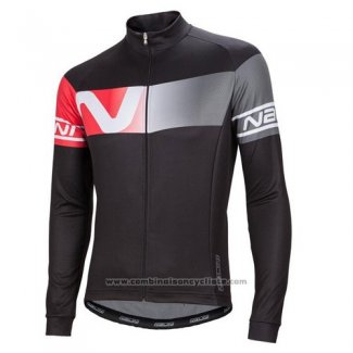 2016 Maillot Cyclisme Nalini Rouge et Noir Manches Longues et Cuissard