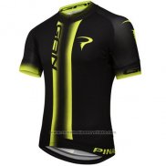 2016 Maillot Cyclisme Pinarello Noir Jaune Manches Courtes et Cuissard