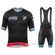 2016 Maillot Cyclisme Pinarello Noir et Bleu Manches Courtes et Cuissard