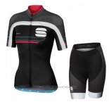 2016 Maillot Cyclisme Sportful Rouge et Noir Manches Courtes et Cuissard