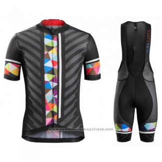 2016 Maillot Cyclisme Trek Bontrager Noir et Rouge Manches Courtes et Cuissard