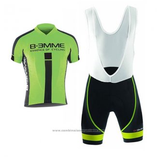 2017 Maillot Cyclisme Biemme Identity Noir et Vert Manches Courtes et Cuissard