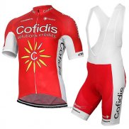 2017 Maillot Cyclisme Cofidis Rouge Manches Courtes et Cuissard