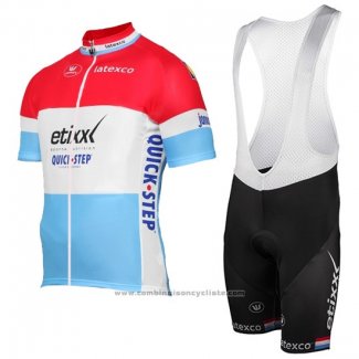 2017 Maillot Cyclisme Etixx Quick Step Champion Luxembourg Manches Courtes et Cuissard