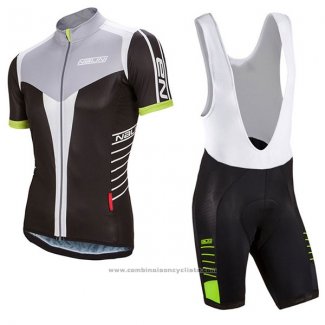 2017 Maillot Cyclisme Femme Nalini Noir et Blanc Manches Courtes et Cuissard