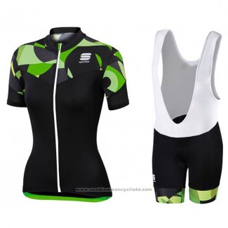 2017 Maillot Cyclisme Femme Sportful Primavera Noir Manches Courtes et Cuissard