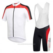 2017 Maillot Cyclisme RH+ Blanc et Rouge Manches Courtes et Cuissard