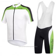 2017 Maillot Cyclisme RH+ Blanc et Vert Manches Courtes et Cuissard