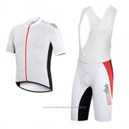 2017 Maillot Cyclisme RH+ Rouge et Blanc Manches Courtes et Cuissard