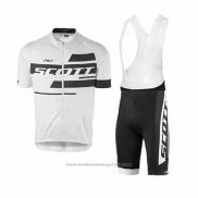 2017 Maillot Cyclisme Scott Blanc Manches Courtes et Cuissard