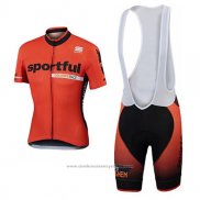 2017 Maillot Cyclisme Sportful Orange Manches Courtes et Cuissard