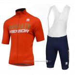 2018 Maillot Cyclisme Bahrain Merida SS Orange Manches Courtes et Cuissard