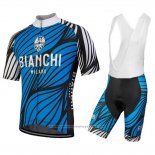 2018 Maillot Cyclisme Bianchi Caina Bleu Manches Courtes et Cuissard