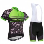 2018 Maillot Cyclisme Cannondale Vert et Noir Manches Courtes et Cuissard