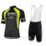 2018 Maillot Cyclisme Lungomare Noir et Jaune Manches Courtes et Cuissard