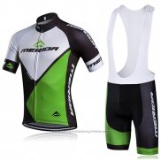 2018 Maillot Cyclisme Merida Noir et Vert Manches Courtes et Cuissard