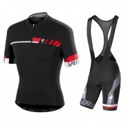 2018 Maillot Cyclisme Specialized Noir Rouge Blanc Manches Courtes et Cuissard