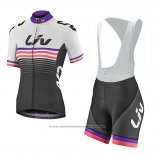 2019 Maillot Cyclisme Femme Liv Noir Blanc Fuchsia Manches Courtes et Cuissard