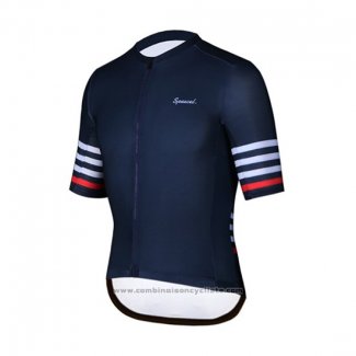 2019 Maillot Cyclisme Spexcel Fonce Bleu Manches Courtes et Cuissard