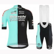 2019 Maillot Cyclisme Bianchi Countervail Noir Vert Manches Courtes et Cuissard