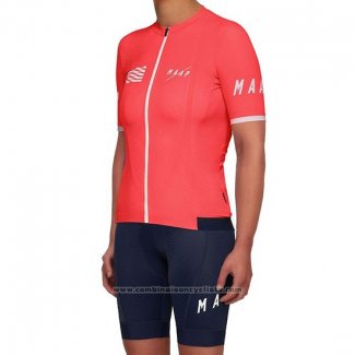 2019 Maillot Cyclisme Femme Maap Rouge Manches Courtes et Cuissard