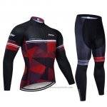 2019 Maillot Cyclisme Northwave Noir Rouge Blanc Manches Longues et Cuissard