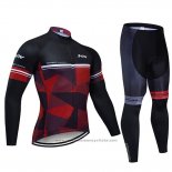 2019 Maillot Cyclisme Northwave Noir Rouge Blanc Manches Longues et Cuissard