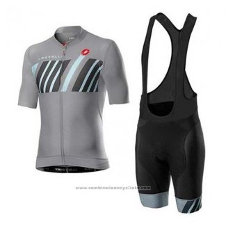 2020 Maillot Cyclisme Castelli Gris Noir Manches Courtes et Cuissard