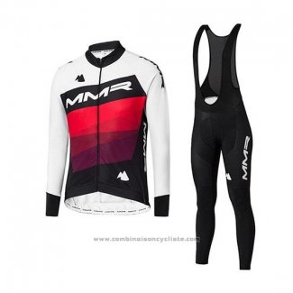 2020 Maillot Cyclisme MMR Blanc Noir Rouge Manches Longues et Cuissard