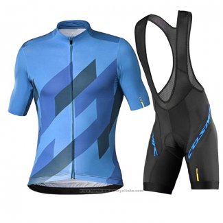 2020 Maillot Cyclisme Mavic Noir Bleu Manches Courtes et Cuissard